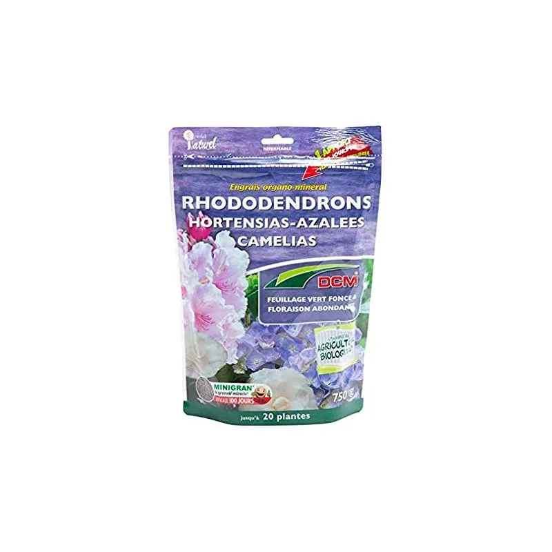 Engrais organique pour Rhododendrons Hortensias Azalées Camélias / 750GR