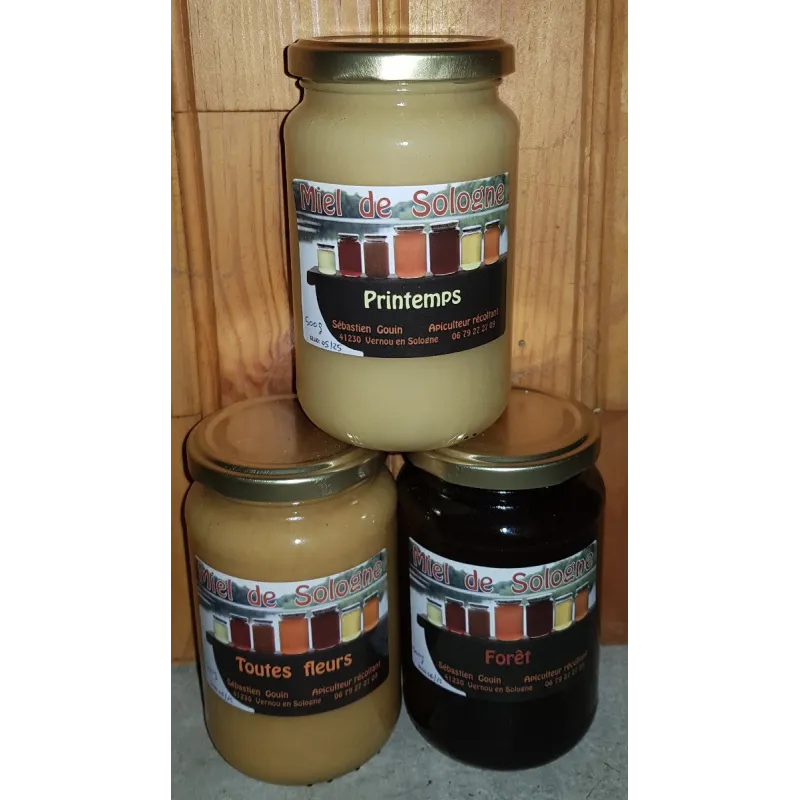 Offre Découverte Miel - 3 x 500G - Miel produit en Sologne